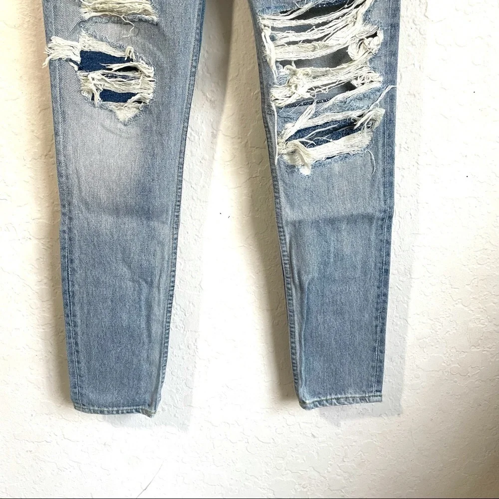 GRLFRND Karolina Distressed High Rise‎ Skinny Ripped Cotton Jean Size 26 New